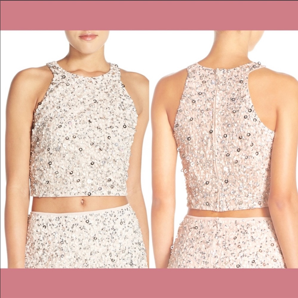 Adrianna Papell embellished sequins top